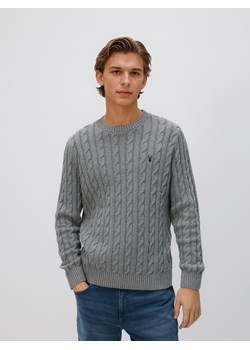 Reserved - Sweter z warkoczowym splotem - szary ze sklepu Reserved w kategorii Swetry męskie - zdjęcie 186807471