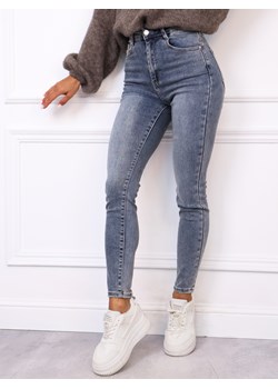SPODNIE JEANSOWE SKINNY Z WYSOKIM STANEM- NIEBIESKIE ze sklepu olika.com.pl w kategorii Jeansy damskie - zdjęcie 186811612