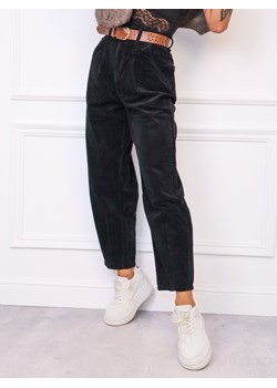 SPODNIE SZTRUKSOWE MOM FIT Z PRZESZYCIAMI NA DOLE NOGAWEK+ PASEK ze sklepu olika.com.pl w kategorii Spodnie damskie - zdjęcie 186811664