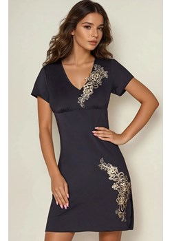 Czarna koszula nocna z krótkim rękawem Medea LC 90351, Kolor czarny, Rozmiar S/M, LivCo Corsetti Fashion - id: 103572 - marki Livia Corsetti - 186813680 Czarna koszula nocna z krótkim rękawem Medea LC 90351, Kolor czarny, Rozmiar S/M, LivCo Corsetti Fashion ze sklepu Intymna w kategorii Koszule nocne - zdjęcie 186813680