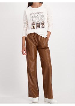 Monari Damska koszulka z długim rękawem - Ciao Bella Kobiety Dżersej beżowy nadruk ze sklepu vangraaf w kategorii Bluzki damskie - zdjęcie 186815500