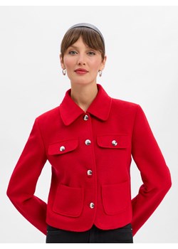 HUGO Damska kurtka pudełkowa - Agesia Kobiety Sztuczne włókno czerwony jednolity ze sklepu vangraaf w kategorii Marynarki damskie - zdjęcie 186815521