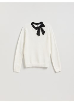 Reserved - Sweter z ozdobną kokardą - kremowy ze sklepu Reserved w kategorii Bluzki damskie - zdjęcie 186816132