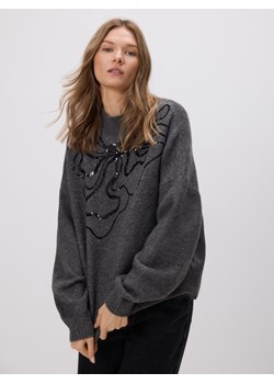 Reserved - Sweter z cekinowym wzorem - szary ze sklepu Reserved w kategorii Swetry damskie - zdjęcie 186816250