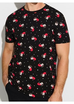 Sinsay - Bawełniana koszulka w motywie świątecznym - czarny ze sklepu Sinsay w kategorii T-shirty męskie - zdjęcie 186817973