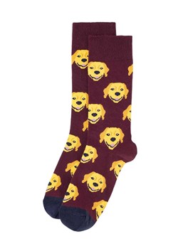 Happy Socks Skarpety &quot;Dog&quot; w kolorze fioletowo-jasnożółtym ze sklepu Limango Polska w kategorii Skarpetki męskie - zdjęcie 186820793
