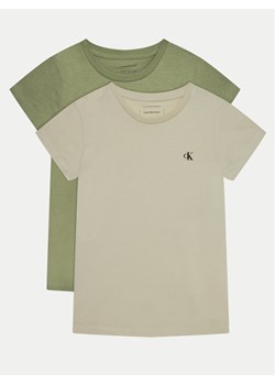 Calvin Klein Jeans Komplet t-shirtów IG0IG01258 Khaki Slim Fit ze sklepu MODIVO w kategorii Bluzki dziewczęce - zdjęcie 186822140