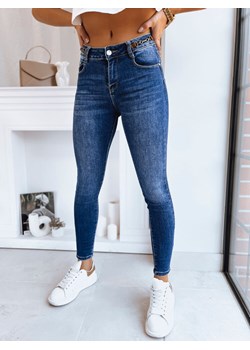 Spodnie damskie jeansowe slim fit ACORN ciemnoniebieskie Dstreet UY1733 ze sklepu DSTREET.PL w kategorii Jeansy damskie - zdjęcie 186824704