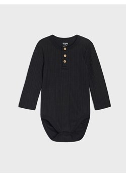 Sinsay - Bawełniane body z ozdobnymi guzikami - czarny ze sklepu Sinsay w kategorii Body niemowlęce - zdjęcie 186825710