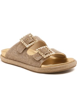 Le Silla Klapki STARDUST MARIGOLD | z dodatkiem skóry ze sklepu Gomez Fashion Store w kategorii Klapki damskie - zdjęcie 186826084
