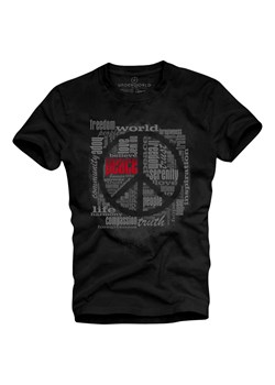 T-shirt męski UNDERWORLD Peace czarny ze sklepu morillo w kategorii T-shirty męskie - zdjęcie 187045120