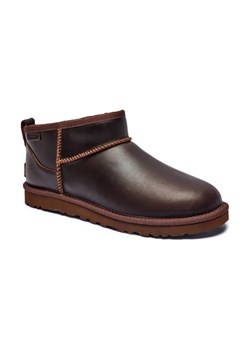 UGG Skórzane śniegowce CLASSIC ULTRA MINI | z dodatkiem wełny - id: UG245M000005246 - marki UGG - 187057684 UGG Skórzane śniegowce CLASSIC ULTRA MINI | z dodatkiem wełny ze sklepu Gomez Fashion Store w kategorii Buty zimowe męskie - zdjęcie 187057684