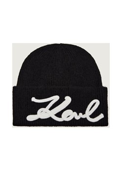 Karl Lagerfeld Czapka k/signature | z dodatkiem wełny - id: KL255W000164087 - marki Karl Lagerfeld - 187057953 Karl Lagerfeld Czapka k/signature | z dodatkiem wełny ze sklepu Gomez Fashion Store w kategorii Czapki zimowe damskie - zdjęcie 187057953