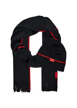 HUGO Szal + czapka Zaschel | z dodatkiem wełny - id: BU245M000221001 - marki Hugo Boss - 187187854 HUGO Szal + czapka Zaschel | z dodatkiem wełny ze sklepu Gomez Fashion Store w kategorii Czapki zimowe męskie - zdjęcie 187187854