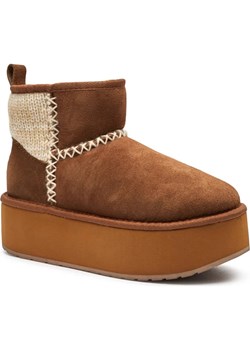 EMU Australia Skórzane śniegowce Stinger Knit Flatform | z dodatkiem wełny ze sklepu Gomez Fashion Store w kategorii Śniegowce damskie - zdjęcie 187192770