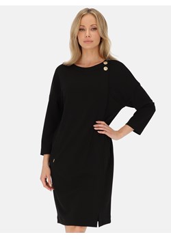 Czarna sukienka dzianinowa z ozdobnymi guzikami L’AF Rossi ze sklepu Eye For Fashion w kategorii Sukienki - zdjęcie 187195912