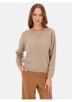Beżowy sweter z wełną z alpaki i wełną merino L'AF Mela ze sklepu Eye For Fashion w kategorii Swetry damskie - zdjęcie 187195944