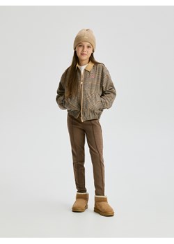 Reserved - Dzianinowe legginsy - brązowy ze sklepu Reserved w kategorii Spodnie dziewczęce - zdjęcie 187196604