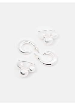 Sinsay - Kolczyki na sztyft z błyszczącym wykończeniem 2 pack - srebrny - id: 949HM-SLV - marki Sinsay - 187200444 Sinsay - Kolczyki na sztyft z błyszczącym wykończeniem 2 pack - srebrny ze sklepu Sinsay w kategorii Kolczyki - zdjęcie 187200444