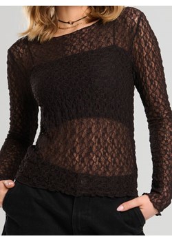 Sinsay - Ażurowa bluzka z długim rękawem - brązowy - id: 582EU-89X - marki Sinsay - 187203943 Sinsay - Ażurowa bluzka z długim rękawem - brązowy ze sklepu Sinsay w kategorii Bluzki damskie - zdjęcie 187203943