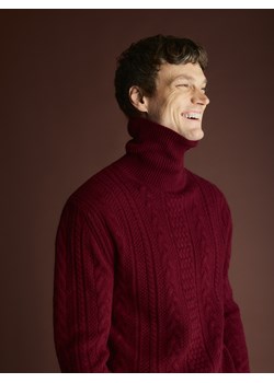 Reserved - Sweter z wełną - czerwony ze sklepu Reserved w kategorii Swetry męskie - zdjęcie 187204543