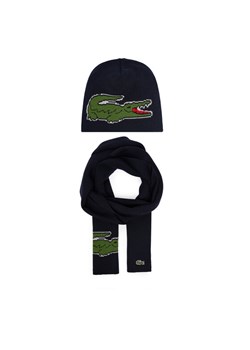 Zestaw Szalik i Czapka Lacoste RB1515-00 Granatowy ze sklepu eobuwie.pl w kategorii Czapki zimowe męskie - zdjęcie 187205110