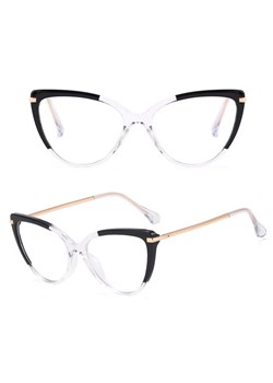 Okulary kocie do komputera damskie z filtrem Blue Light zerówki 2563-8 czarny/bezbarwny ze sklepu Stylion w kategorii Okulary zerówki damskie - zdjęcie 187206752