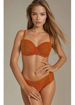 Figi  damskie z wysokim stanem haftowane w kolorze ceglastym Feline, Kolor ceglasty, Rozmiar XS, Sawren - id: 218220 - marki Sawren - 187209561 Figi  damskie z wysokim stanem haftowane w kolorze ceglastym Feline, Kolor ceglasty, Rozmiar XS, Sawren ze sklepu Primodo w kategorii Majtki damskie - zdjęcie 187209561