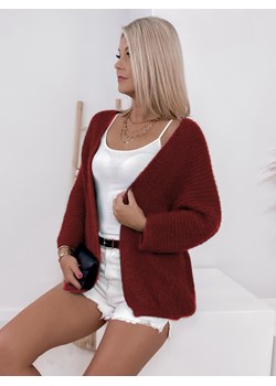 kardigan milano bordowy one size ze sklepu UBRA w kategorii Swetry damskie - zdjęcie 187210582