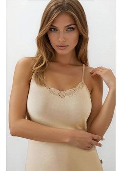 Koszulka damska na cienkich ramiączkach beżowa Tania, Kolor beżowy, Rozmiar S, EMILI - id: 184183 - marki Emili - 187210873 Koszulka damska na cienkich ramiączkach beżowa Tania, Kolor beżowy, Rozmiar S, EMILI ze sklepu Intymna w kategorii Podkoszulki i halki - zdjęcie 187210873