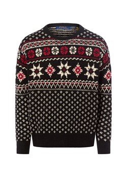Polo Ralph Lauren Męski sweter z dzianiny z zawartością kaszmiru Mężczyźni Bawełna czarny wzorzysty ze sklepu vangraaf w kategorii Swetry męskie - zdjęcie 187214573