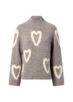 More & More Damski sweter z dzianiny z zawartością wełny Kobiety Sztuczne włókno szary wzorzysty ze sklepu vangraaf w kategorii Swetry damskie - zdjęcie 187214581