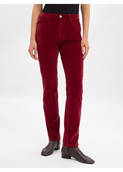BRAX Aksamitne spodnie - Mary Kobiety Bawełna bordowy jednolity ze sklepu vangraaf w kategorii Spodnie damskie - zdjęcie 187214610