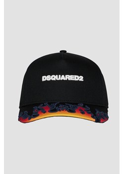 DSQUARED2 Męska czarna czapka z daszkiem w płomienie ze sklepu outfit.pl w kategorii Czapki z daszkiem męskie - zdjęcie 187216642