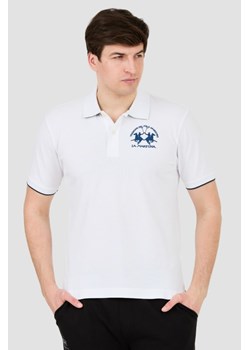 LA MARTINA Białe męskie polo z dużym logo, Rozmiar XL ze sklepu outfit.pl w kategorii T-shirty męskie - zdjęcie 187216652