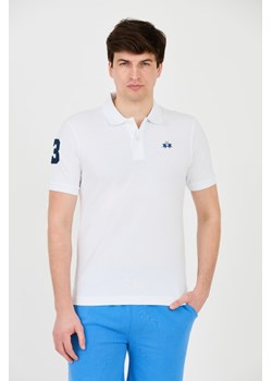 LA MARTINA Białe męskie polo z małym logo, Rozmiar XL ze sklepu outfit.pl w kategorii T-shirty męskie - zdjęcie 187216661
