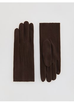 Reserved - Rękawiczki z imitacji zamszu - ciemnobrązowy - id: 475FE-89X - marki Reserved - 187216884 Reserved - Rękawiczki z imitacji zamszu - ciemnobrązowy ze sklepu Reserved w kategorii Rękawiczki damskie - zdjęcie 187216884