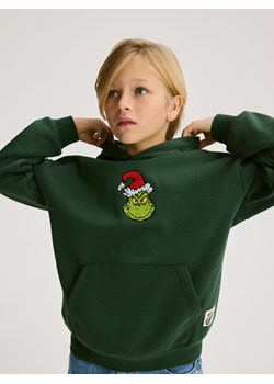 Reserved - Świąteczna bluza Grinch - ciemnozielony ze sklepu Reserved w kategorii Bluzy chłopięce - zdjęcie 187217204