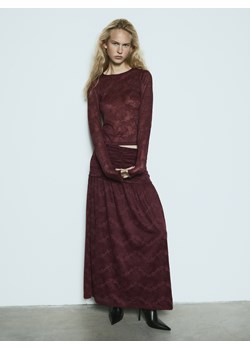 Reserved - Koronkowy longsleeve - bordowy - id: 107IC-83X - marki Reserved - 187219163 Reserved - Koronkowy longsleeve - bordowy ze sklepu Reserved w kategorii Bluzki damskie - zdjęcie 187219163