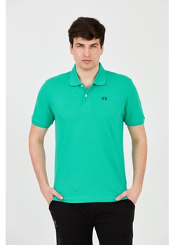 LA MARTINA Zielone męskie polo z małym logo, Rozmiar XL ze sklepu outfit.pl w kategorii T-shirty męskie - zdjęcie 187219741