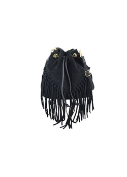 Torebka skórzana boho style - Czarna - id: 5877n - marki Barberini's - 187219812 Torebka skórzana boho style - Czarna ze sklepu butyolivier w kategorii Listonoszki - zdjęcie 187219812