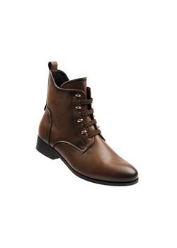 Ocieplane botki damskie brązowe - Potocki 25-12665 ze sklepu ulubioneobuwie w kategorii Botki - zdjęcie 187224014