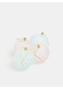 Sinsay - Zestaw pastelowych bombek choinkowych z brokatowym wzorem 4 pack - wielobarwny - id: 8192N-MLC - marki Sinsay - 187225551 Sinsay - Zestaw pastelowych bombek choinkowych z brokatowym wzorem 4 pack - wielobarwny ze sklepu Sinsay w kategorii Dekoracje świąteczne - zdjęcie 187225551