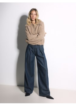 Reserved - Jeansy wide leg z zakładkami - granatowy - id: 574GE-95J - marki Reserved - 187225822 Reserved - Jeansy wide leg z zakładkami - granatowy ze sklepu Reserved w kategorii Jeansy damskie - zdjęcie 187225822