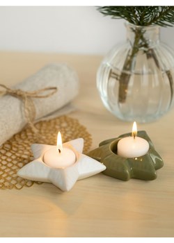 Sinsay - Zestaw świątecznych świeczników ceramicznych w kształcie gwiazdki i choinki 2 pack - wielobarwny - id: 761FQ-MLC - marki Sinsay - 187229621 Sinsay - Zestaw świątecznych świeczników ceramicznych w kształcie gwiazdki i choinki 2 pack - wielobarwny ze sklepu Sinsay w kategorii Dekoracje bożonarodzeniowe - zdjęcie 187229621