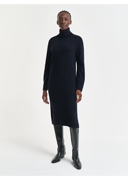 Gant Damska sukienka z dzianiny wełnianej z zawartością kaszmiru Kobiety Wełna granatowy jednolity ze sklepu vangraaf w kategorii Sukienki - zdjęcie 187234452