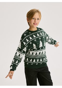 Reserved - Sweter ze wzorem - zielony - id: 663FH-77X - marki Reserved - 187235363 Reserved - Sweter ze wzorem - zielony ze sklepu Reserved w kategorii Bluzy chłopięce - zdjęcie 187235363
