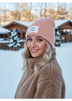 Sinsay - Prążkowana czapka beanie - różowy - id: 751FG-03M - marki Sinsay - 187236283 Sinsay - Prążkowana czapka beanie - różowy ze sklepu Sinsay w kategorii Czapki zimowe damskie - zdjęcie 187236283