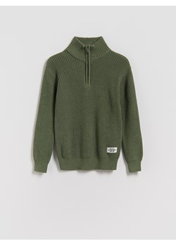 Reserved - Strukturalny golf - ciemnozielony - id: 837BE-79X - marki Reserved - 187238464 Reserved - Strukturalny golf - ciemnozielony ze sklepu Reserved w kategorii Bluzy chłopięce - zdjęcie 187238464