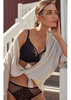 Gorteks figi damskie z haftem czarne Angel, Kolor czarny, Rozmiar 36, Gorteks ze sklepu Primodo w kategorii Majtki damskie - zdjęcie 187238724